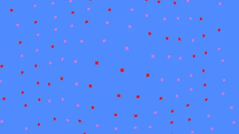 Abstract blue background with small red and pink squares Stock Illustration