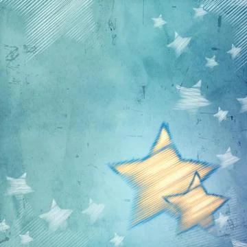 Abstract blue background with stars Stock Illustration