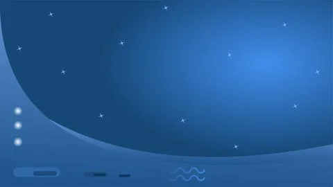 Abstract blue background with stars, waves and other shapes for website, la.. Stock Illustration