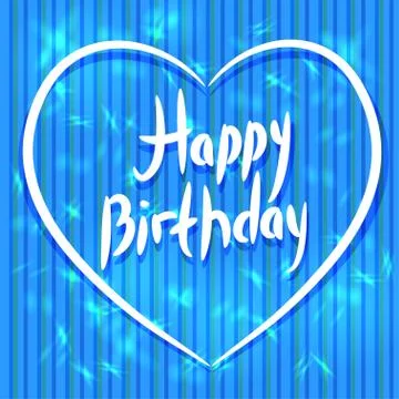 Abstract blue background with stripes, light glare. Heart. Card Stock Illustration