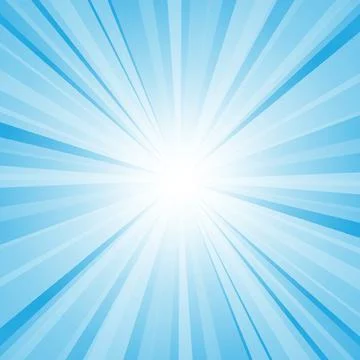 Abstract blue background with sun ray. Summer vector illustration Illustrazione stock