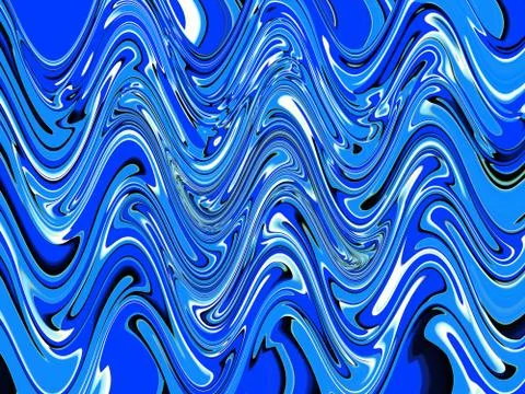 Abstract Blue Background Texture with liquid diffusion waves 库存插图