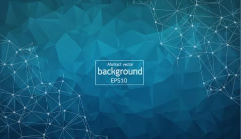 Abstract blue background with triangles. Abstract polygonal space low poly da Stock Illustration