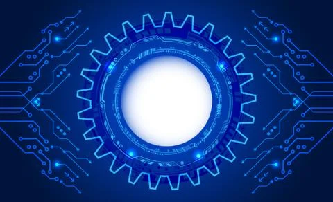 Abstract blue background with various technology elements. Hi-tech communicat Stock Illustration