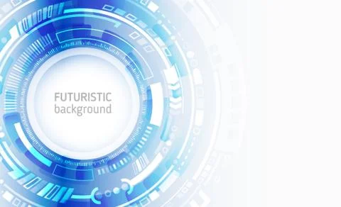 Abstract blue background with various technology elements. Hi-tech communicat Stock Illustration