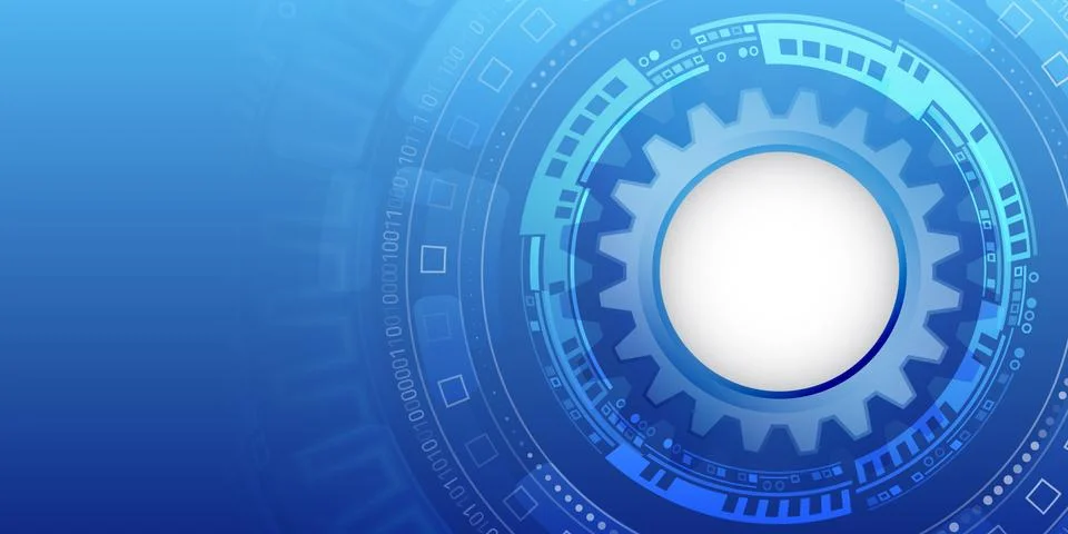 Abstract blue background with various technology elements. Hi-tech communicat Stock Illustration