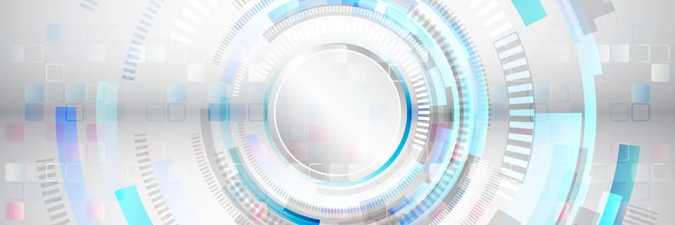 Abstract blue background with various technology elements. Hi-tech Futuristic Stock Illustration
