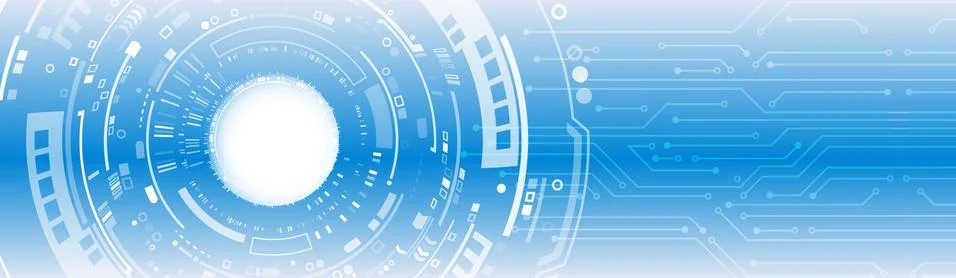 Abstract blue background with various technology elements. Hi-tech communicat Stock Illustration