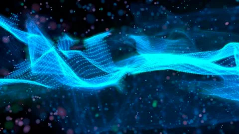 Abstract blue background, wave, computer generated picture Stock Illustration