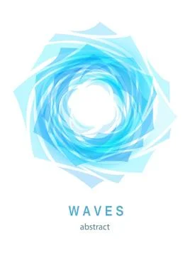 Abstract Blue Background with Waves and Water Stock Illustration