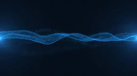 Abstract blue background with waves background. Futuristics technology and... Stock Photos