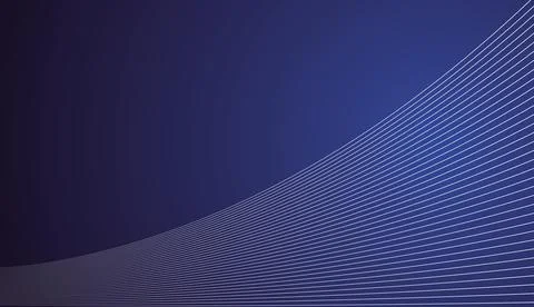 Abstract blue background with wavy diagonal ascending lines Stock Illustration