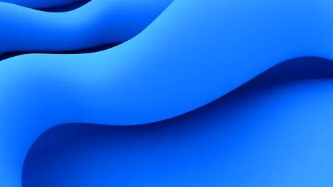 Abstract blue background with wavy lines and shadows. 3d rendering Stock Illustration