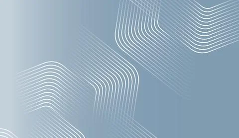 Abstract blue background with white curved lines and geometric shapes for 스톡 일러스트