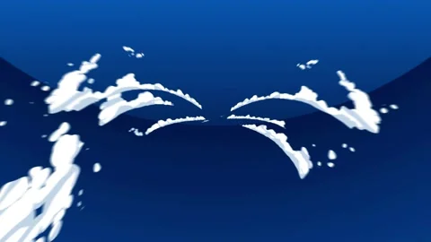 Abstract Blue Background with White Stylized Waves and Water Splash Animation Stock Footage 332813155