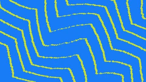 Abstract blue background with yellow zigzag lines pattern Stock Illustration