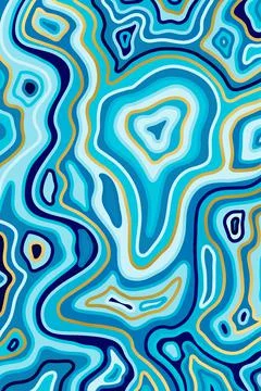 Abstract blue backround. Agate slice ripple texture imitation. Vector Stock Illustration