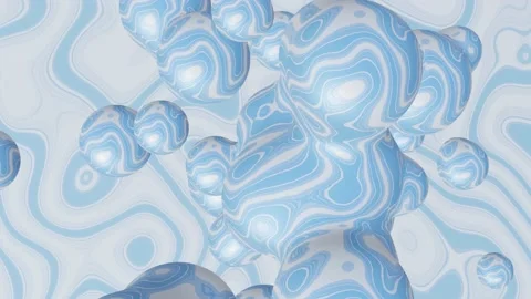 Abstract Blue Ball Background Video, 4K Motion Background Loop, Merging Stock Footage 232387388