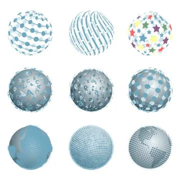 Abstract Blue Balls Stock Illustration