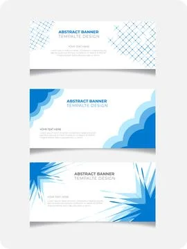 Abstract Blue Banner Template Design Set, creative set of blue banner templates Stock Illustration