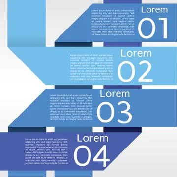 Abstract blue banners vector in four step.EPS10 Stock Illustration