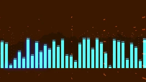 Abstract blue bar graph with financial figures. Stock Footage 283671780