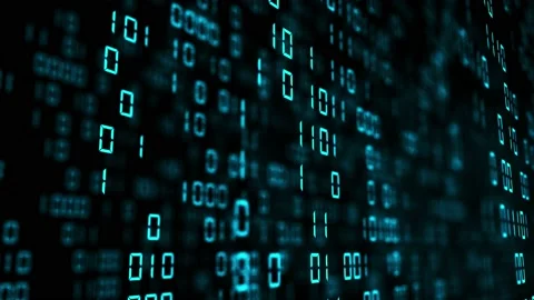 Abstract blue binary code background. Futuristic cyberspace. Concept of mining Stock Footage 136154972