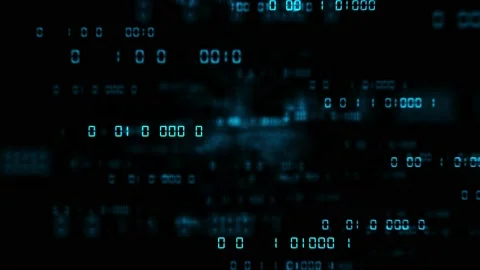Abstract blue binary code background. Futuristic cyberspace. Concept of mining Stock Footage 136155317