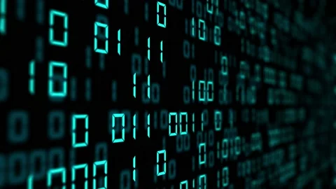 Abstract blue binary code background. Futuristic cyberspace. Concept of mining Stock Footage 137701965