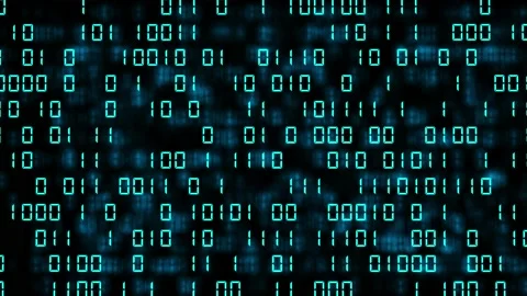 Abstract blue binary code background. Futuristic cyberspace. Concept of mining Stock Footage 137703050