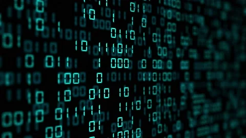 Abstract blue binary code background. Futuristic cyberspace. Concept of mining Stock Footage 147679838