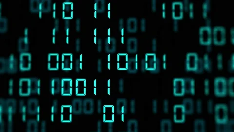 Abstract blue binary code background. Futuristic cyberspace. Concept of mining 库存影片 160683987