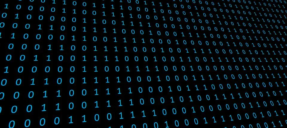 Abstract blue binary code background Illustrazione stock