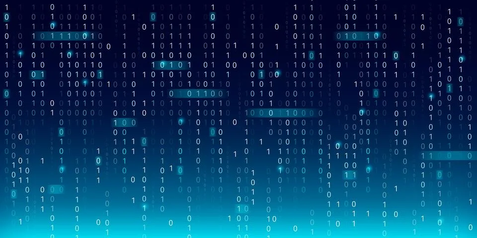 Abstract blue binary code background Stock Illustration