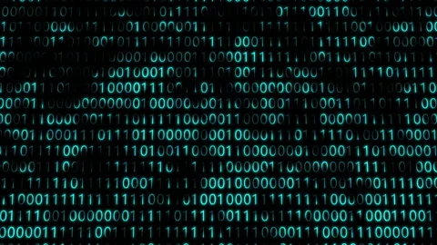 Abstract blue binary code on black. Changing program code from zero and one. Stock Footage 168951075