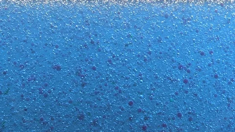 Abstract blue blob and fast bubbles into fluid science background Video stock 103200970