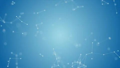 Abstract blue blurred geometry wireframe network and connecting dot in spac.. Stock Illustration