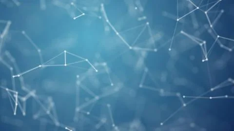 Abstract blue blurred geometry wireframe network and connecting dot in spa... Stock Photos