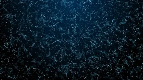 Abstract blue blurred geometry wireframe network and connecting dot in spac.. Stock Photos