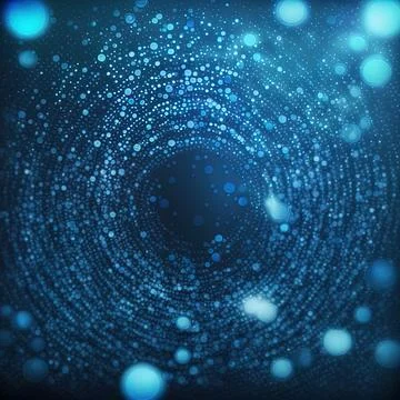 Abstract blue bokeh circles. Beautiful background with particles. Stock Illustration