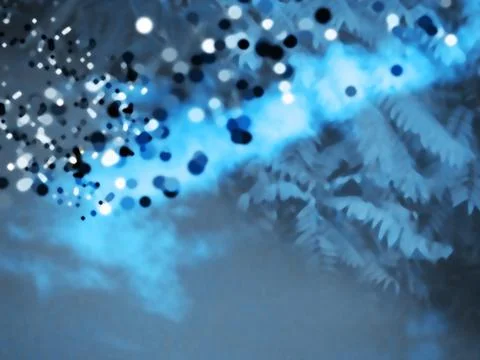 Abstract blue bokeh light pattern with dots and sparkling glow for digital .. Stock Illustration