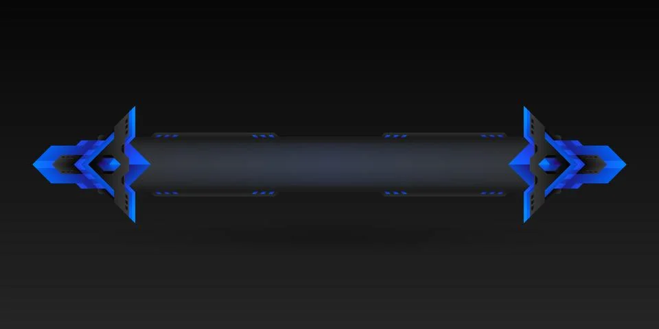 Abstract blue border lower third futuristic game interface screen title banner Stock Illustration