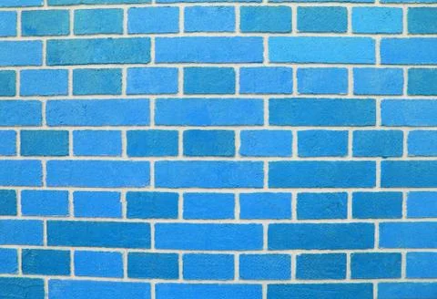 Abstract blue brick wall texture depicting in paint colors on an old brick wall Stock Photos