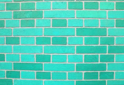 Abstract blue brick wall texture depicting in paint colors on an old brick wall Stock Photos