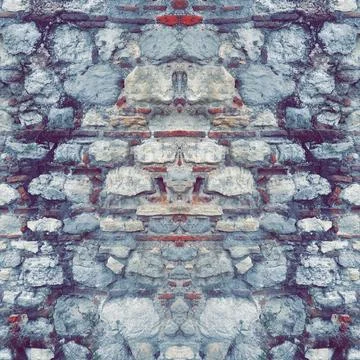 Abstract Blue Brick Wall Texture. Peeling brick Wall. Background or Backdro.. Stock Photos