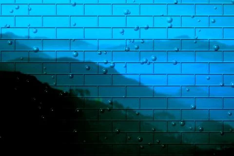 Abstract blue bricks Stock Photos