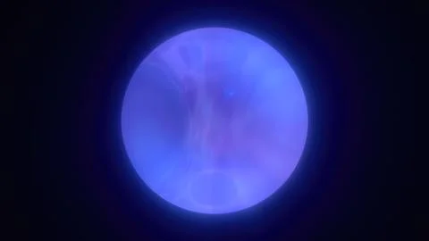 Abstract blue bright glowing background with a sphere core atom energy burn.. Stock Illustration