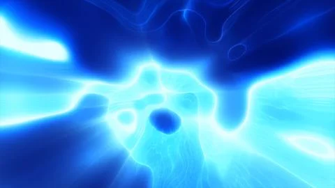Abstract blue bright glowing background with iridescent waves of energy and.. イラスト素材