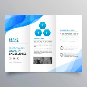 Abstract blue brochure design template design Stock Illustration