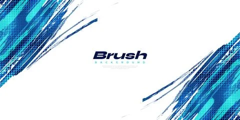 Abstract Blue Brush Background with Halftone Effect. Sport Background イラスト素材
